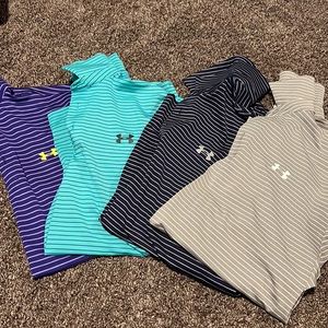 4 striped UA polos